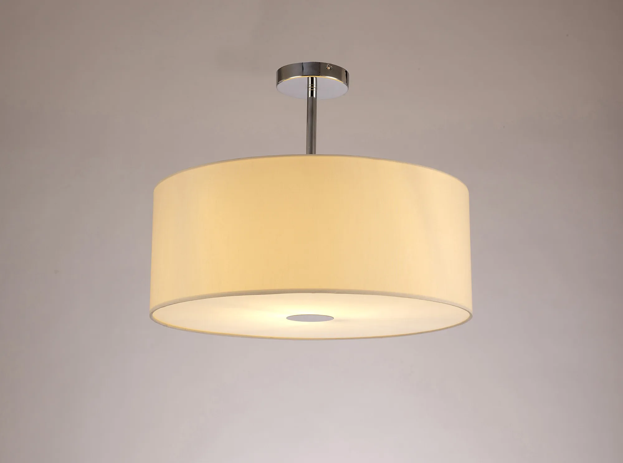 Baymont 50cm Semi Flush 1 Light Polished Chrome, Ivory Pearl, Frosted Diffuser DK0103  Deco Baymont CH IV